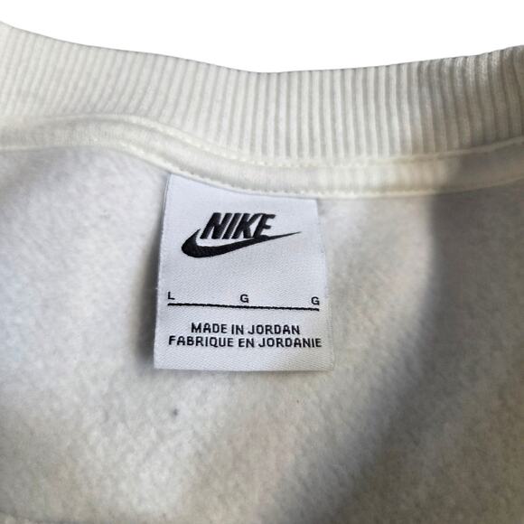 Nike Vtg 2000’s Oversized Center Swoosh Y2k Streetwear Sweatshirt White LARGE - Picture 3 of 7